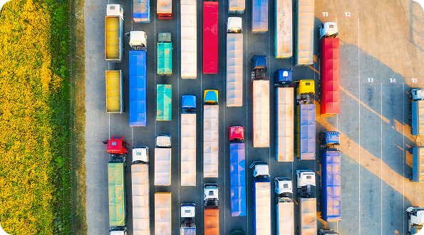 Truckers 360 Webinar - Aerial view of trucks and transportation